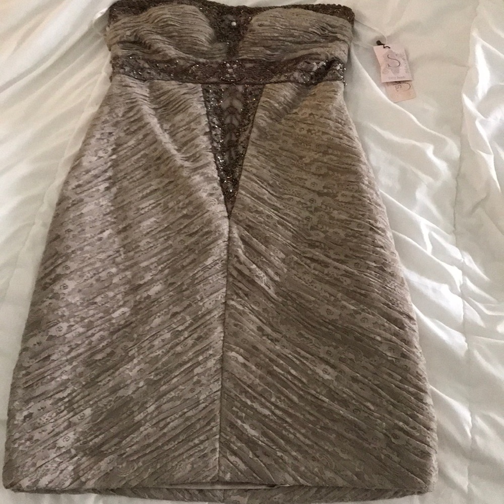 Sue Wong size 10 strapless cocktail dress NWT